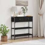 vidaXL Конзолна маса Черния дъб 72.5 x 25 x 75 см Инженерна дървесина (863521)