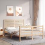 vidaXL tömör fa ágykeret fejtámlával 140 x 190 cm (3195006)