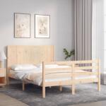 vidaXL tömör fa ágykeret fejtámlával 140 x 190 cm (3194486)