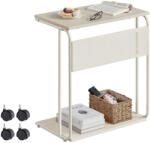 VASAGLE Gurulós lerakó asztal, krémszínű (LET812L67)