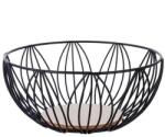 Altom Design Fém gyümölcskosár fa aljjal - fekete - 25x9 cm (IMO-ALT-1704001251-390610)