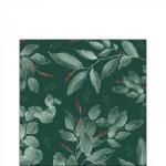 Ambiente Leaves and berries green papírszalvéta - 25x25cm - 20db-os