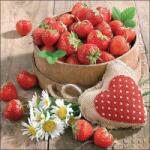 Ambiente Tasty strawberries papírszalvéta 33x33cm, 20db-os