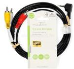 Nedis CVGL22400BK20 audió - videó kábel, 3, 5 mm, 3x RCA apa Nikkelezett, 2, 00 m, kerek, PVC, Fekete (CVGL22400BK20) (CVGL22400BK20)