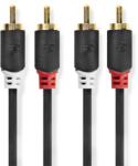 Nedis CABW24200AT05 cablu audio stereo 2x RCA masculin, 2x RCA masculin, placat cu aur, 0, 50 m , rotund, Antracit (CABW24200AT05)