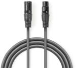 Nedis COTH15012GY15 DMX adapter kábel, XLR 3 tűs dugó, XLR 3 tűs anya, Nikkelezett, 1, 5 m, kerek, PVC, Sötétszürke (COTH15012GY15)