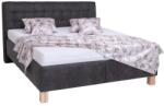 POHODA Kárpitozott ágy matraccal és tárolóhely VIOLET 180x200 cm söt. szürke PO0017 (PO0017)
