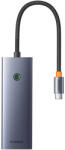 Baseus UltraJoy 7 az 1-ben USB-C HUB elosztó adapter USB-C - HDMI, 3xUSB 3.0, PD, SD/microSD (szürke) - studioeszkozok