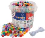 Playbox PlayBox: Póni fűzhető színes és átlátszó gyöngyök vödörben 1000db szett 5m-s zsinórral (2472386) - jatekshop