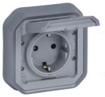 Legrand Plexo 55 süllyesztett 2P+F csatlakozóaljzat csapófedéllel, összeszerelt, csavaros vezetékbekötéssel, szürke 069833L Legrand (069833L)