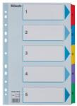 Esselte Index carton Esselte Mylar cu taste laminate A4 index 1-5 (ESS100160)