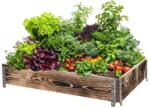 AtmoWood Fa magaságyás szerelvényekkel 120 x 80 x 20 cm - égetett felület