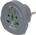 Q2POWER 1.100100-TH utazóadapter, World to Europe, bemeneti feszültség: 100-250 V, 16 A, teljesítmény: 100V-1600W/250V-4000W (1_100100-TH)