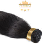 HairExtensionShop Prémium Tresszelt Póthaj Hajhosszabbításhoz Natúrfekete 60cm (Szín #1b) (VW601b)