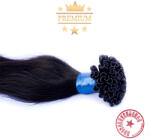 HairExtensionShop Prémium U-TIP Póthaj Natúrfekete Hőillesztéses Hajhosszabbításhoz 60cm (Szín #1b) (VUT601b)