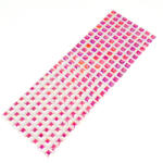  Strassz matrica - Gyöngyházas öntapadós kockák 200db/lap - rózsaszín