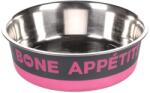 Flamingo Castron pentru caini din inox bone appetit fuchsia Flamingo 21.5cmx1700ml