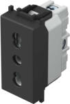 TEM Контакт италиански стандарт 2P+E 16A 1M, цвят Черен мат, Modul - VM30SB (VM30SB)