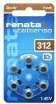 Renata ZA312 / PR41 Renata Cink-levegő hallókészülék elem 125mAh 7, 9*3, 6mm