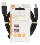 Nedis CCGL61010BK10 USB kábel, USB 3.2 Gen 1, USB-A apa USB-A anya, 5 Gbps, Nikkelezett, 1, 00 m, kerek, PVC, (CCGL61010BK10) (CCGL61010BK10)