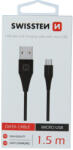 SWISSTEN adatkábel USB / microUSB 1, 5 m - fekete