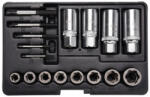 TOYA YT-06033 Törtcsavarfej és törtcsavar kiszedő készlet 17 részes