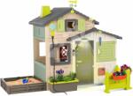 Smoby Casă de joacă Prietenilor cu teren de joacă cu nisip și duș în grădină Friends House Evo Playhouse Life Smoby cu kit meteorologic în culori naturale, extensibilă (SM810251-2Q) Casuta pentru copii