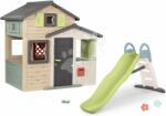 Smoby Set căsuța Prietenilor cu ușă mare și tobogan de 2 metri Friends House Evo Playhouse Smoby extensibil cu apă (SM810206-1) Casuta pentru copii