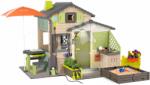 Smoby Casă de prieteni pe podea, complet echipată Friends House Evo Playhouse Life Smoby în culori naturale, extensibilă (SM810251-O) Casuta pentru copii