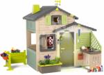 Smoby Casă Prietenilor cu grădină de plante aromatice și lampă Friends House Evo Playhouse Life Smoby cu bucătărie în tonuri naturale extensibilă (SM810251-2V) Casuta pentru copii