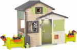 Smoby Casă a Prietenilor cu grădină și lumini Friends House Evo Playhouse Life Smoby culori naturale, extensibile (SM810251-U) Casuta pentru copii