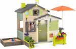Smoby Căsuță Prietenilor cu grădină mare pentru meteorologilor, Friends House, Evo Playhouse Life, Smoby în culori naturale, extensibilă (SM810251-2Y) Casuta pentru copii