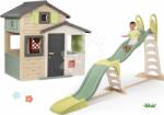 Smoby Set căsuța Prietenilor cu ușă mare și tobogan 2în1 Friends Evo Life Playhouse Smoby extensibilă cu lungime reglabilă a suprafeței de alunecare de la 1, 5 - 3, 6 m (SM810206-3) Casuta pentru copii