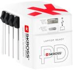 SKROSS Hálózati töltő, világutazóknak, 1xUSB-A, 1xUSB-C PD, 65W, USB-C kábel, SKROSS (SKHT65WT) - iroda24