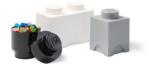 NHG LEGO Tárolódoboz szett 3db-os, fekete, fehér, szürke (40140007) - officedepot