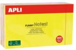APLI Bloc de notițe autocolante, 125x75 mm, 400 de foi, APLI "Funny", neon 13438 (13438)