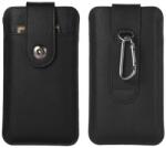 Gigapack Geantă permanentă cu efect de piele (universală, suport pentru carduri de credit, clip pentru curea, carabină, dimensiune 6, 7", premium) NEGRU GP-108706 (GP-108706)