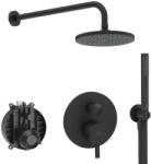 Ideal Standard CeraLine - Zuhanyszett rejtett csapteleppel, testtel, átmérő 20 cm, matt fekete BD192XG (BD192XG)