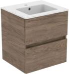 Ideal Standard Eurovit - Szekrény mosdóval, 55x50x44 cm, 2 fiókos, dió R0571Y9 (R0571Y9)