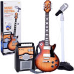 Inlea4Fun Elektromos gitár mikrofonnal és erősítővel gyerekeknek Inlea4Fun MUSIC FESTIVAL IN0171 - Barna (JO-IN0171 BR)