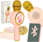 Inlea4Fun Vezeték nélküli mikrofon karaoke mikrofon KARAOKE SPEAKER MICROPHONE - Rózsaszín nyuszi (IA-KX3381)