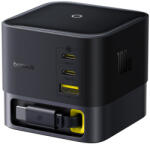 Baseus - Fali töltő Super GaN (P10164001123-00) - Visszahúzható kábel, Gyors töltés, 2xUSB, Type-C, 100W, 1, 5m - Kozmikus fekete