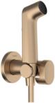 Hansgrohe Bidette Hidegvizes bidé kézizuhany S, 1jet, EcoSmart, zuhanytartóval és 125cm-es zuhanytömlővel, Szálcsiszolt Bronz 29230140 (29230140)