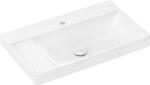 Hansgrohe Xelu Q Pultra ültetett mosdótál bal oldali széles szegéllyel 800/480, csapfurattal, túlfolyó nélkül, SmartClean, Fehér 61033450 (61033450)
