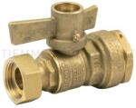 Tiemme golyóscsap 1" lapos holl. val 32mm KPE csatl. (2260133)