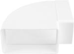 Dalap PVC vízszintes könyökidom szögletes légcsatornákba 90°, 220x90 mm - nemesventilatorhaz