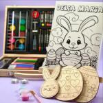 Gravolo Set creativ Paste pentru copii , pictura cu iepuras si nume personalizat (C1501)