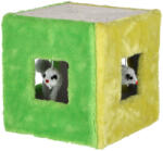 Kerbl Cube sisal macskajáték kocka - zöld / sárga, 20 x 20 x 20 cm - delifarm