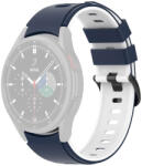 RMPACK 20mm Samsung Galaxy Watch 5 44mm / Watch 5 40mm / Watch 5 Pro 45mm Szilikon Óraszíj Pótszíj DUALColor Series Sötétkék/Fehér