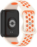 RMPACK Xiaomi Redmi Watch 4 Óraszíj Pótszíj Szilikon szíj DUAL COLOR Fehér/Narancssárga